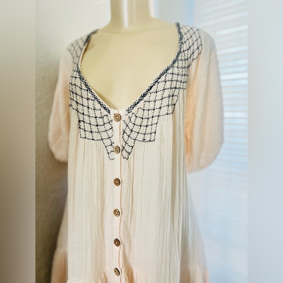 Free People Sunday Stroll Maxi Dress In Ivory size XS oversized dress fits Med - Picture 8 of 14